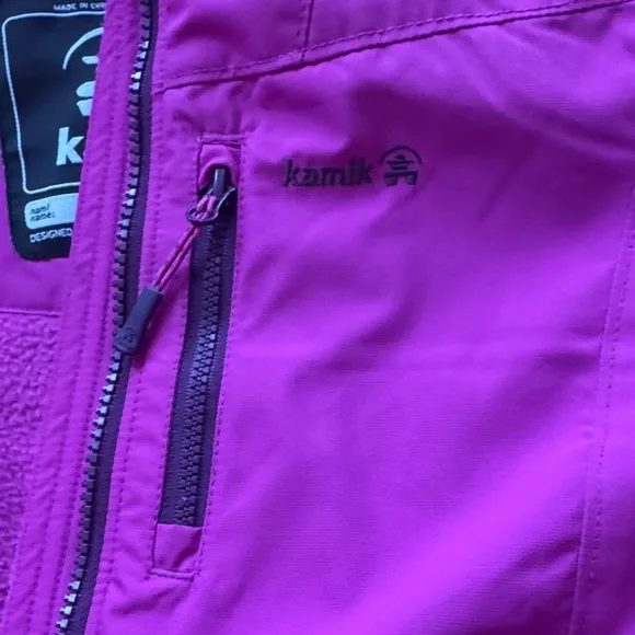 Kamik Girls Winter Ski Jacket Warm size 116/6 girls sz 6 color raspberry like ne - Picture 7 of 9